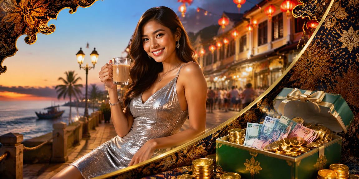 Paparan permainan slot bertema batik Melaka di lh113 pada telefon pintar